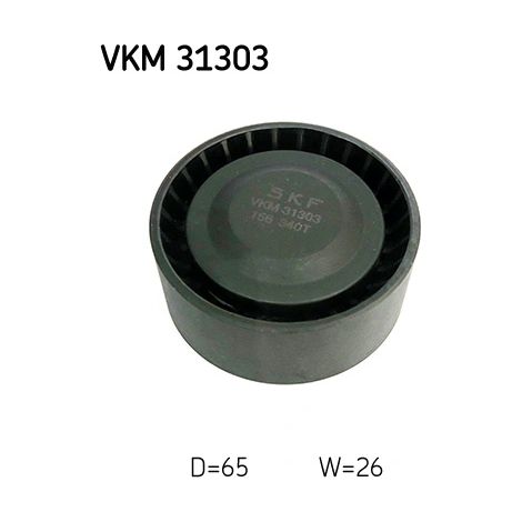 Poulie renvoi/transmission, courroie trapézoïdale à nervures SKF VKM 31303 AUDI