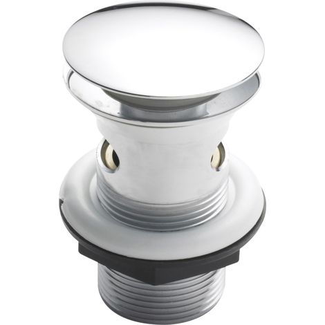 Easyclean Push Button Plug Basin Slotted Waste - Chrome