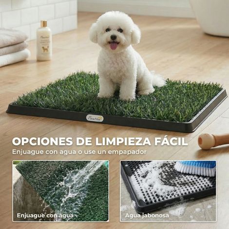 Bac d'apprentissage de la propreté pour chien avec gazon artificiel 63 x 50,5 cm et système de drainage vert (1/5)