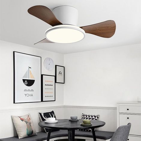 Ventilateur de plafond de 71 cm avec éclairage et télécommande, 3 températures de couleur, 6 vitesses et fonction minuterie (1/5)