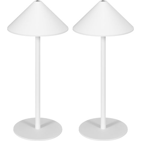 Set di 2 lampade da tavolo LED touch USB A+C, 3 tonalità, metallo bianco (1/4)