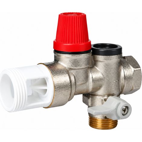 Soupape de sécurité pour chauffe-eau décharge DN15 laiton d'équerre raccord fileté étanchéité caoutchouc pr1-1 10 kg – Livraison gratuite (1/5)