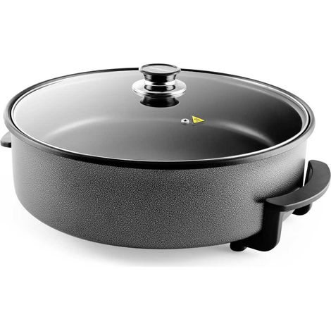 Plat à pizza multi-cuiseur 40cm – Profondeur 9cm – Surface antiadhésive – Couvercle en verre avec soupape de sécurité – Orbegozo - PZ-8100 (1/5)