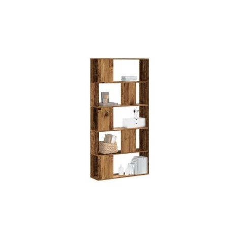 Bibliothèque 5 niveaux vieux bois bois d'ingénierie (1/5)