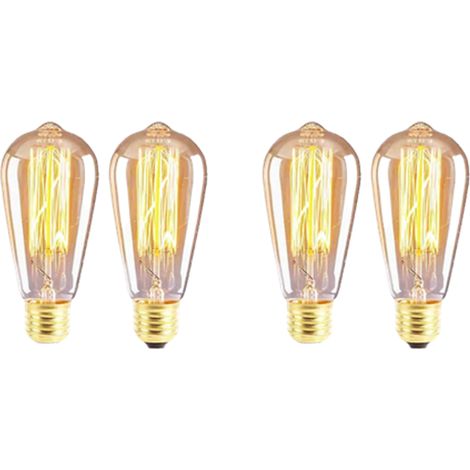E27 Ampoule LED Vintage 4 Pack Edison Style Retro Antique Lampe décorative Blanc Chaud 2200K 600LM Non-Dimmable, Lot de 4 [Classe énergétique F] (1/3)