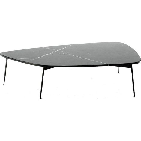 Table basse marbre et pieds métal noir 120cm (1/2)