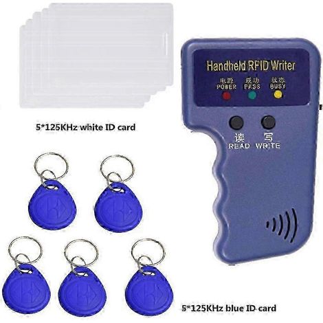 Lecteur/graveur de cartes d'identité RFID portable 125 kHz, lot de 10 étiquettes - Nouveau produit - Meilleure vente (1/5)