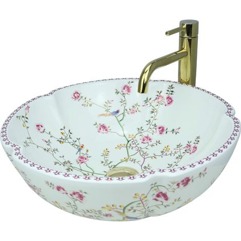 GTM Design Bassine à Lavabo 42 cm - Glanz Modern Washbecken ohne Hahnloch - Élégant Aufsatzwaschbecken Oval for Badezimmer und Gäste WC - nur Bad Washbecken (1/5)