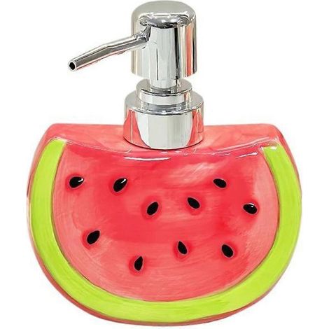 Flacon distributeur en céramique en forme de pastèque pour lessive, lotion pour le bain et savon pour les mains. Flacon à pompe original. (1/5)