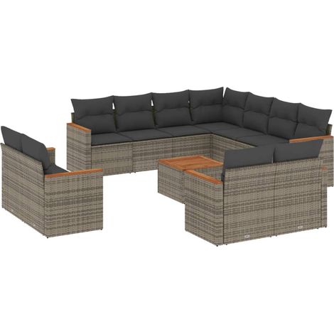 Maison Exclusive - Set de sofás de jardín 12 pzas con cojines rat