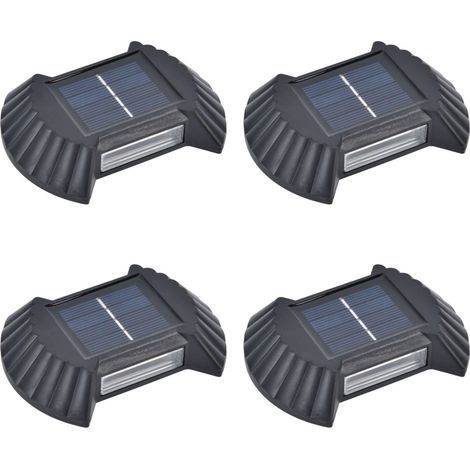 Ensemble de 4 lampes murales solaires LED étanches et multifonctionnelles pour terrasse, cour, jardin et allée (lumière blanche) (1/5)