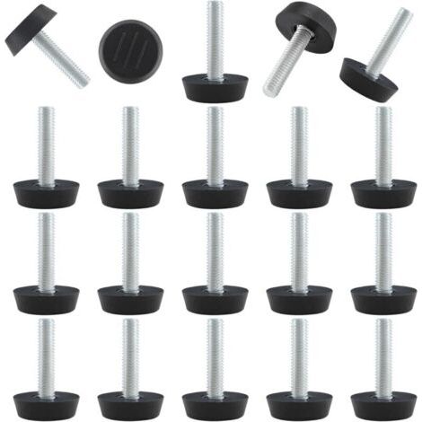 Pair Lntyq Lot de 20 niveleurs réglables filetés à visser pour meubles, pieds de nivellement M6 pour meubles de patio, pieds de table, chaises et pieds de meubles