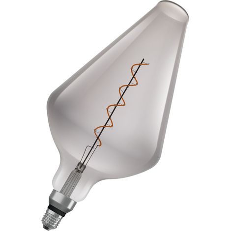 OSRAM Vintage 1906 LED-Lampe mit Smoke-Tönung, 4W, 140lm, spitz zulaufende Form mit 193mm Durchmesser & E27-Sockel, warmweiße Lichtfarbe, dimmbares Filament, bis zu 15.000 Stunden Lebensdauer (1/5)