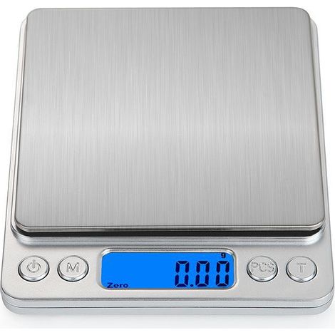 Balance de cuisine numérique rechargeable USB 3 kg/0,1 g, balance de précision pour la pâtisserie et les aliments, plateau de pesée en acier inoxydab
