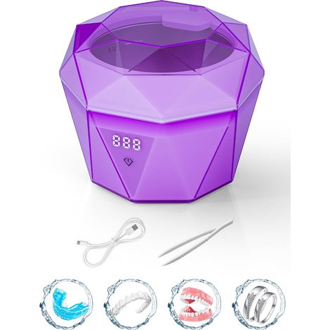 Nettoyeur de prothèses dentaires à ultrasons avec lumière UVC 43 kHz pour appareils orthodontiques. (1/5)