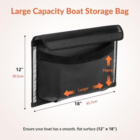 Filet de Rangement Adhésif pour Bateau, Pochette Auto-agrippante Porte-gobelet Étanche, Sac de Rangement Nautique Portable Extérieur, Noir 30,5 x 45,7 cm (1/5)