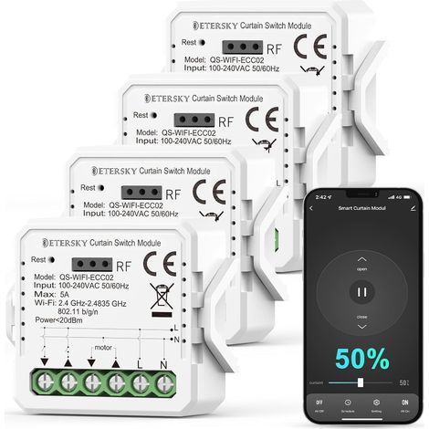 Module de volet roulant intelligent avec fonction pourcentage actionneur de commutation interrupteur de volet roulant WiFi (1/5)