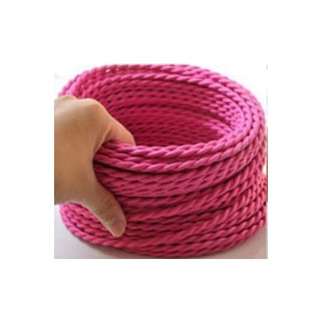 CableTrenzado rosa vintage retro tela por metros