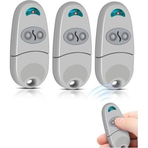 3Pcs Telecommande Portail 433.92 MHz, Télécommande de Portail, 2 Boutons, Télécommande Porte de Garage, Bip Portail Remote Control Badge Portail (1/5)