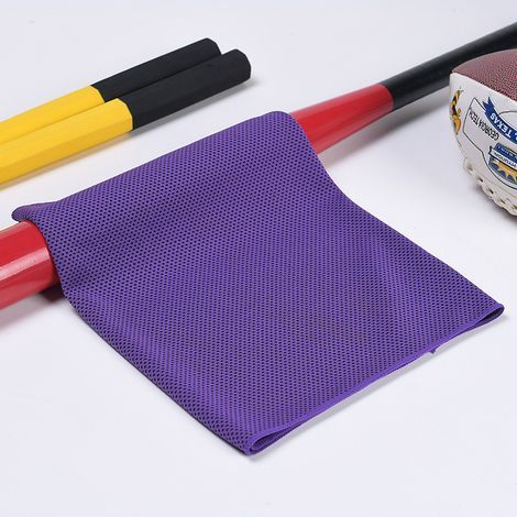 Serviette de refroidissement pour yoga, fitness et sport d’été – Fraîcheur instantanée, design violet bicolore (30 x 100 cm, lot de 3)-lsw-Karteo