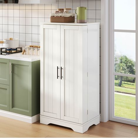 Armario de cocina 120x60x40 cm blanco en MDF con luz LED sensor, estante ajustable y 2 puertas (1/5)