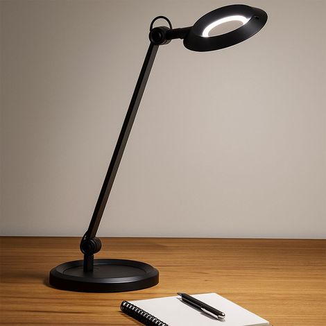 Lampada da tavolo Lampada da tavolo dimmerabile con touch dimmer Lampada da soggiorno a LED, alluminio nero opaco, 7,5W 850 lm bianco caldo, LxLxH 43x20x48 cm