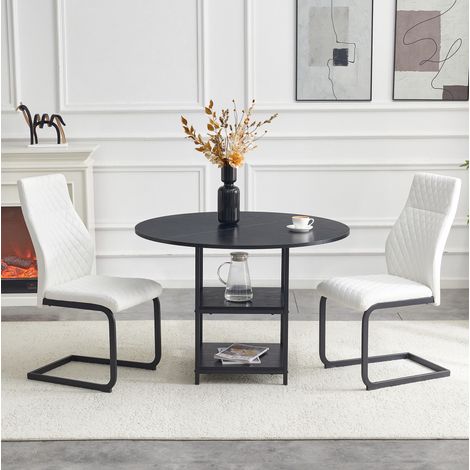 Set tavolo sedie rotondo con ripiani MDF metallo OKMYHOME (1/5)