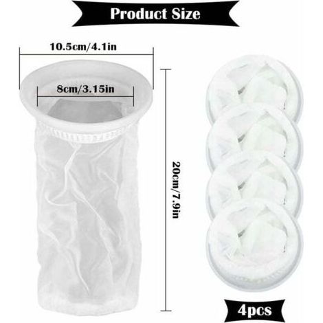 Lot de 4 filtres à eau de pluie IBC 1000 litres – Nylon indéchirable – Raccord DN75 pour cuve de récupération d'eau – Réutilisables (1/5)