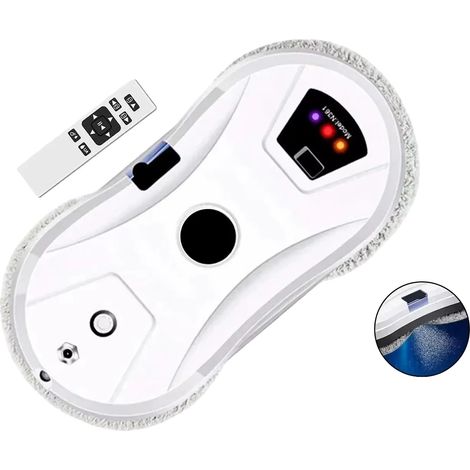 Robot de Nettoyage de Fenêtres, Puissance d'Aspiration de 5600Pa, Télécommande, Blanc (1/2)