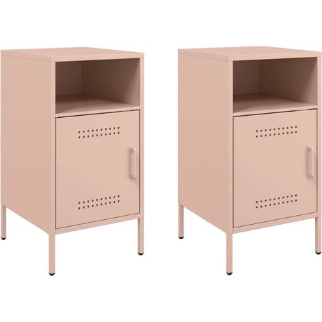 Maison Exclusive - Comodini 2 pz Rosa 36x39x68 cm in Acciaio