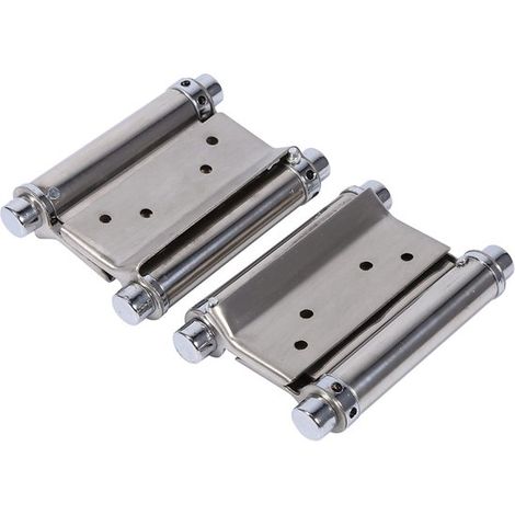 pièces - Charnière - Charnières de porte - Acier inoxydable - argent - Charnière à double ressort - Robuste - Vis incluses - Facile à installer - Ferrures de porte (1/5)