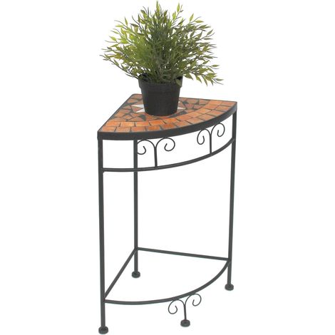 DanDiBo Blumenhocker Mosaik Eckregal 52 cm Blumenständer 12013 Beistelltisch Pflanzenständer Mosaiktisch Ecke (1/4)