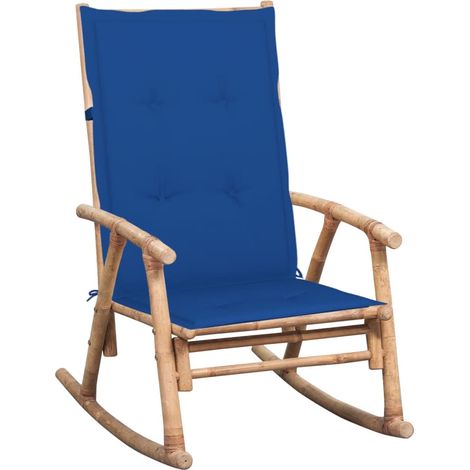 Chaise à bascule avec coussin Bambou 4 (1/5)