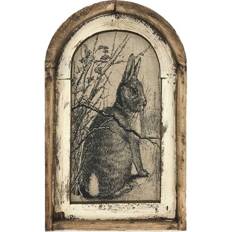 Pendentif Lapin - Décoration Murale Bois Naturel 3 mm - Décor Pâques Fermier Rustique - Lot de 1 (1/5)