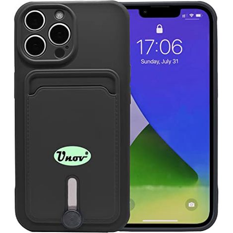 CUSTODIA PER APPLE IPHONE 12 PRO IN SILICONE NERO + SPAZIO PER CARTA D'IDENTITÀ (1/5)