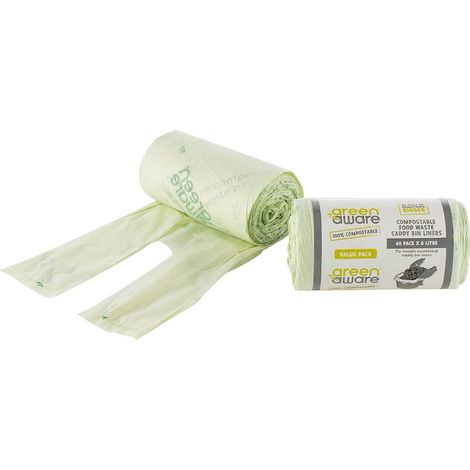 Bolsas de basura compostables GreenAware de 8 litros, 40 unidades