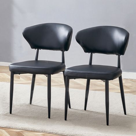 Sedie da pranzo ergonomiche nere con schienale curvo, set da 2 HAVRYA (1/5)