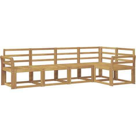Outdoor Sofa Set 5 pcs White Solid Acacia Wood vidaXL (1/5)