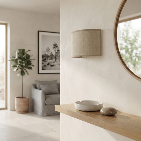 Aplique de Pared con Pantalla en Lino Beige  Serie ADINA (1/5)