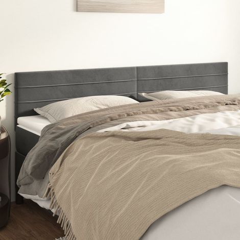 Kopfteile Dunkelgrau 160x5x78/88 cm Samt