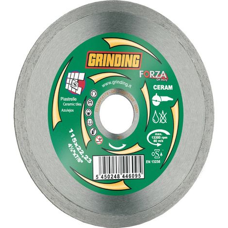 1PZ FORZA by GRINDING DISCO PER CERAMICA,CORONA CONTINUA,DIAMETRO 115 MM,FORO 22 MM CER (1/2)