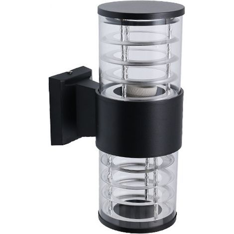 Luminaire d'extérieur haut et bas pour porche, applique murale extérieure moderne, luminaire extérieur noir pour patio, garage, jardin, porte d'entrée, entrée - 1 paquet (1/5)