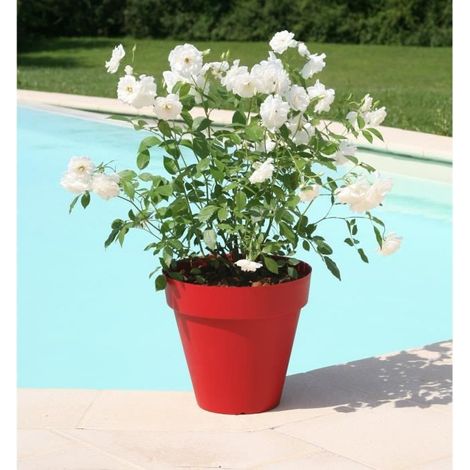 RIVIERA Maceta de flores Soleilla -Redonda - Ø 39,2 x 35,8 cm - Rojo (1/3)