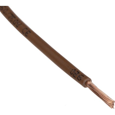 Fil électrique RS PRO, 30 1,5 mm² 15 AWG, 750 V, Zéro halogène Marron, 100m ( Prix pour Bobine de 100 Mètres ) (1/5)