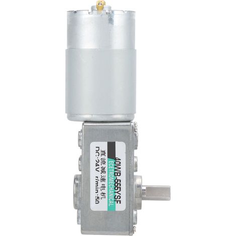 Moteur à engrenage à vis sans fin DC 24V, couple élevé, vitesse lente contrôlable, bidirectionnel, XD40WB-555YSF, 50 tr/min, pour automatismes et portails. (1/5)