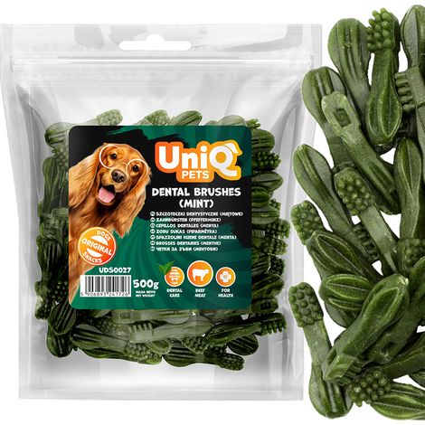 Snack dentali Uniq Pets PER CANI 500 g, spazzolini da denti (menta) (1/5)
