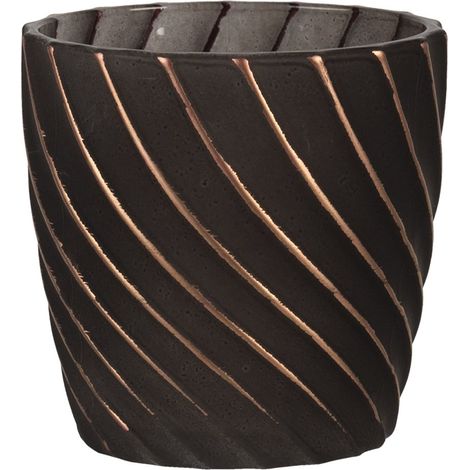Photophore Bougeoir pour Bougie Chauffe-Plat en Verre Noir Support de Bougie Ø 7 x 7 cm - PANGIVO (1/3)
