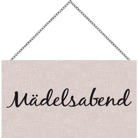 Schild mit Spruch Mädelsabend, 23 x 13 cm Wandbilder