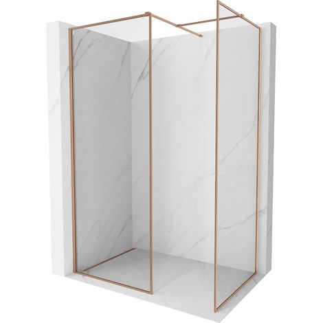 Mexen Kioto-F pantalla de ducha Walk-in con marco 100 x 80 cm, transparente 8 mm, cobre cepillado - 800-100-202-04-65-080 (1/5)