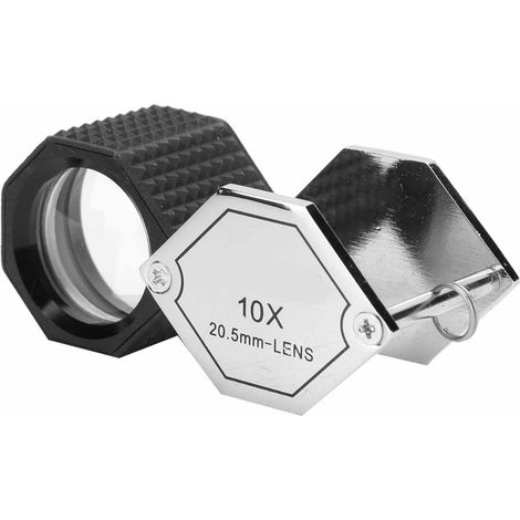 Loupe de bijoutier 10 x 20,5 mm, grossissement 10x, lentille triplet en verre optique, outil de poche (1/5)